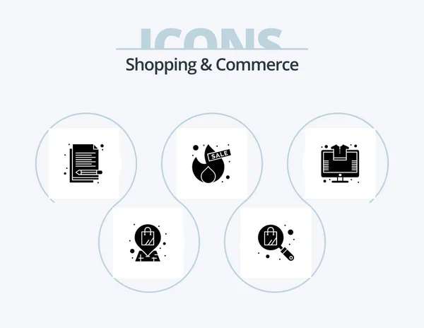 Shopping Commerce Glyph Icon Pack Icon Design Shopping Sale Memo — Wektor stockowy