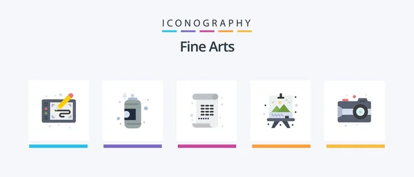 Fine Arts Flat Icon Pack Including Art Arts Paint Art — Vector de stock