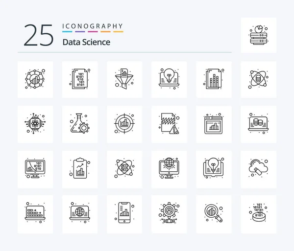 Data Science Line Icon Pack Including Analytics Laptop Analytics Ideas — 图库矢量图片
