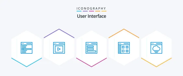 User Interface Blue Icon Pack Including Interface App User Interface — Image vectorielle