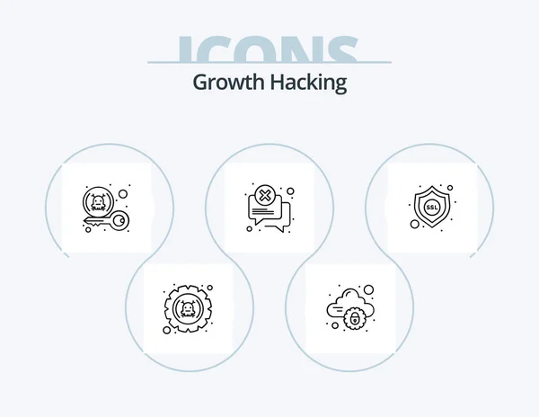 Hacking Line Icon Pack Icon Design Router Lost Message Internet — Wektor stockowy