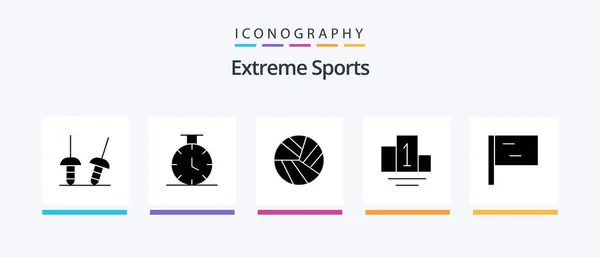 Sport Glyph Icon Pack Including Podium Creative Icons Design — Stockvector
