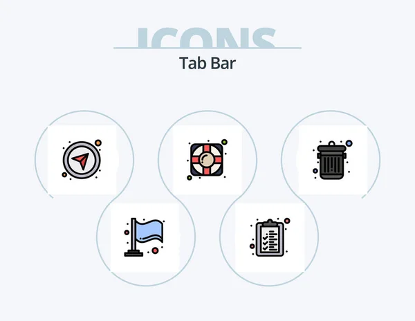Tab Bar Line Filled Icon Pack Icon Design Watch Food — Vector de stock