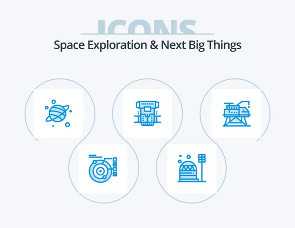 Space Exploration Next Big Things Blue Icon Pack Icon Design — Image vectorielle