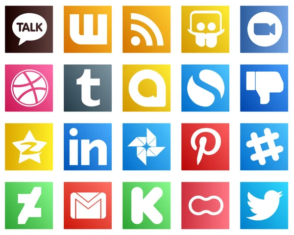 Unique Social Media Icons Qzone Facebook Simple Icons Versatile Premium — Stock Vector