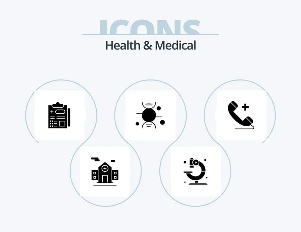 Health Medical Glyph Icon Pack Icon Design Hospital Phone Medical — Stockvektor