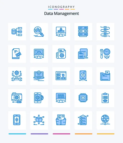 Creative Data Management Blue Icon Pack Note Network Computer Storage — Stock Vector