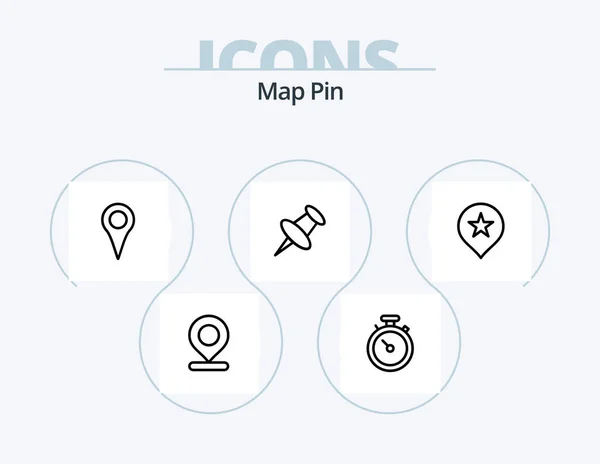 Map Pin Line Icon Pack Icon Design Stare Location Location — Vetor de Stock