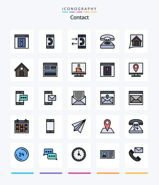 Creative Contact Line Filled Icon Pack Conversation Контакт Беседа Беседа — стоковый вектор