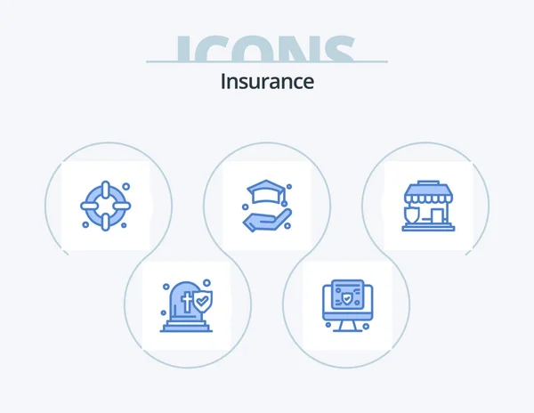 Insurance Blue Icon Pack Icon Design Shop Protection Insurance Insurance — Stockvector
