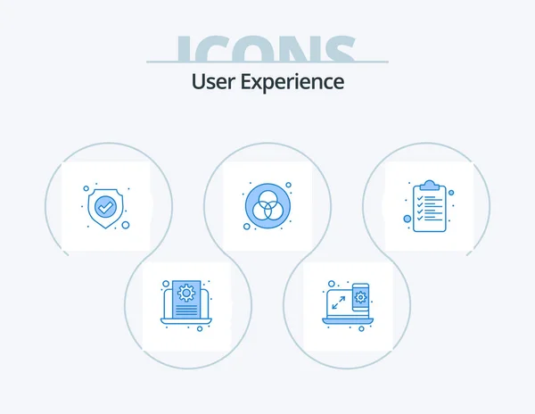 User Experience Blue Icon Pack Icon Design List Document Antivirus — Wektor stockowy