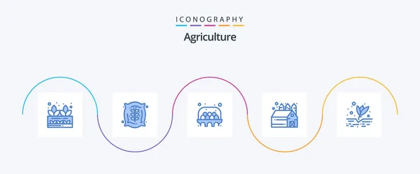 Agriculture Blue Icon Pack Including Farming Agriculture Agriculture Storehouse Agriculture — Stock Vector