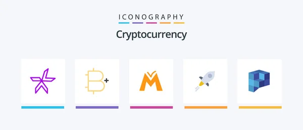 Cryptocurrency Flat Icon Pack Including Peer Plays Crypto Currency Coin — Vector de stock