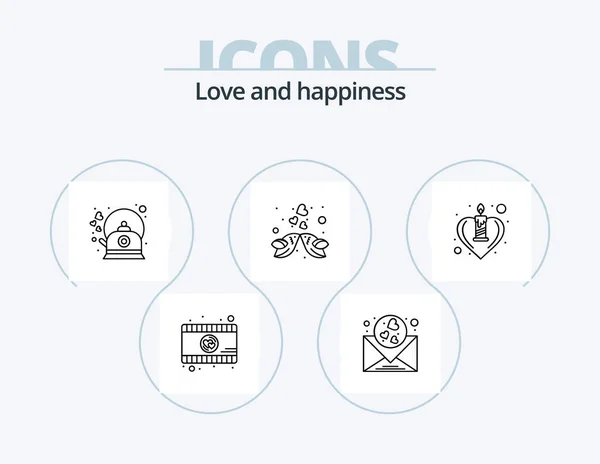 Love Line Icon Pack Icon Design Coffee Mobile Phone Bird — Stockvektor
