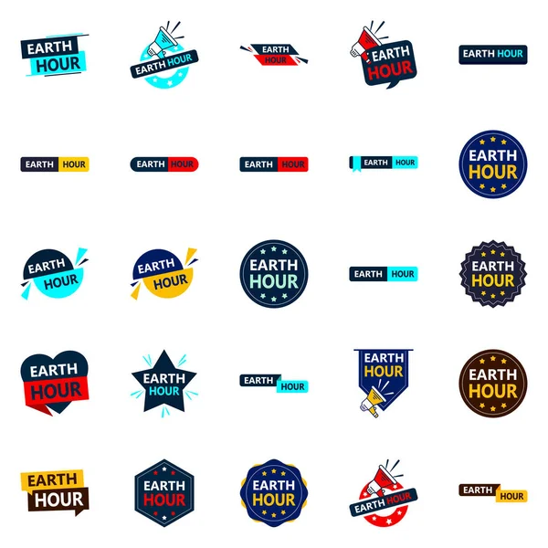 Earth Hour Vector Pack High Quality Banners Eco Friendly Advertising — Vetor de Stock