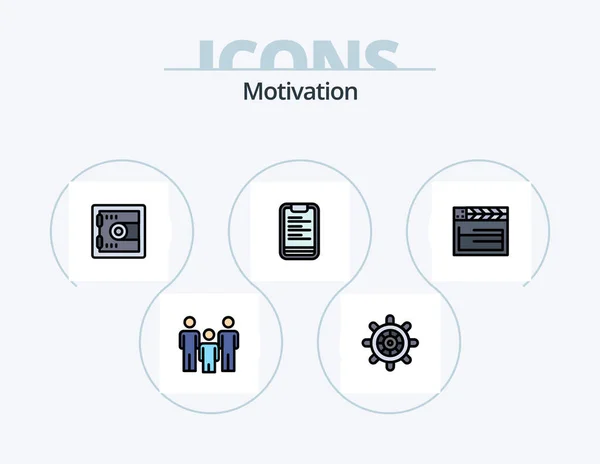 Motivation Line Filled Icon Pack Icon Design Money Happy Dollar — Wektor stockowy