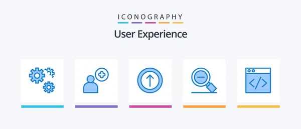 User Experience Blue Icon Pack Including Development Web Arrow Zoom — Image vectorielle