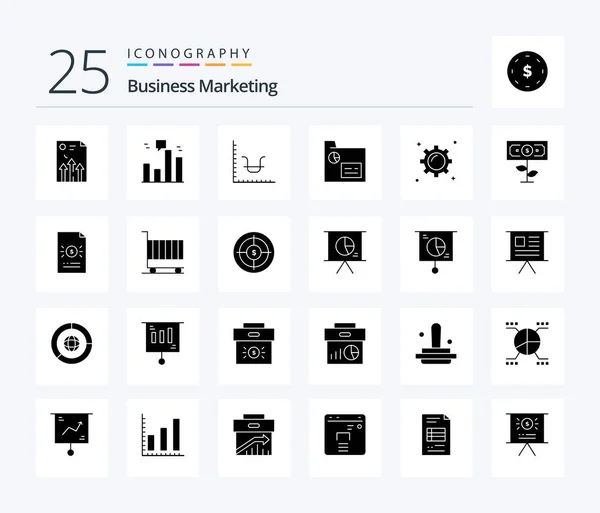 Business Marketing Solid Glyph Icon Pack Including Marketing Business Marketing — Image vectorielle