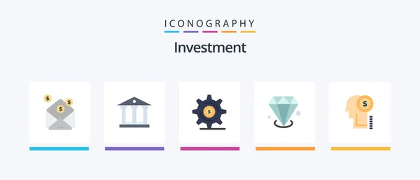 Investment Flat Icon Pack Including Investment Jewelry Business Investment Diamonf — Stock Vector