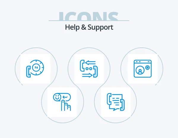 Help Support Blue Icon Pack Icon Design Help Browser Contact — Stock Vector