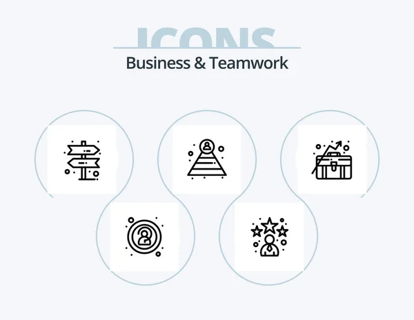 Business Teamwork Line Icon Pack Icon Design Storage Office Anonymous — Διανυσματικό Αρχείο