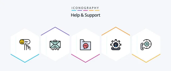 Help Support Filledline Icon Pack Including Help Communication Help Help — Stock Vector