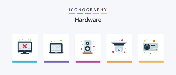 Hardware Flat Icon Pack Including Hardware Computer Hardware Security Camera — 图库矢量图片