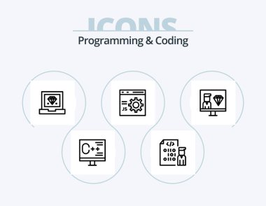 Programming And Coding Line Icon Pack 5 Icon Design. develop. browser. development. programming. develop
