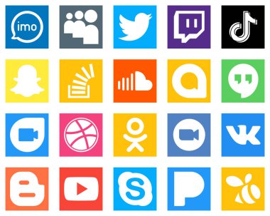 20 Elegant Social Media Icons such as overflow; question; tiktok and stockoverflow icons. Clean and minimalist