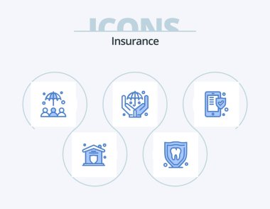Insurance Blue Icon Pack 5 Icon Design. shield. insurance. insurance. phone. insurance