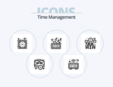 Time Management Line Icon Pack 5 Icon Design. winter. cold. reception. calendar. time