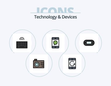 Devices Line Filled Icon Pack 5 Icon Design. communication. arrow. paper. phone. devices