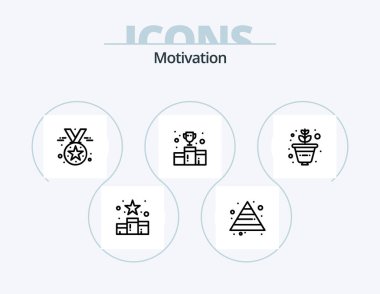 Motivation Line Icon Pack 5 Icon Design. up. statistics. media. growth. social