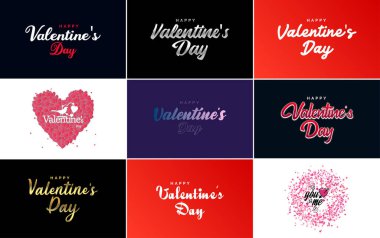 Love word art design with a heart-shaped gradient background