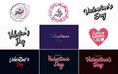 Red flat design Valentine's Day label pack