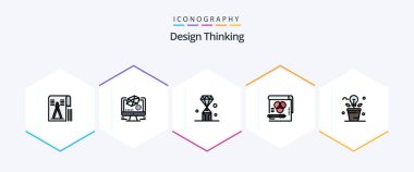 Design Thinking 25 FilledLine icon pack including rgb. color. drawing. pen