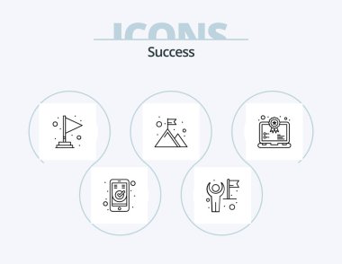 Sucess Line Icon Pack 5 Icon Design. cloud. winner. hand. leader. victory
