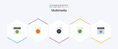 Multimedia 25 Flat icon pack including . . video. sync. app