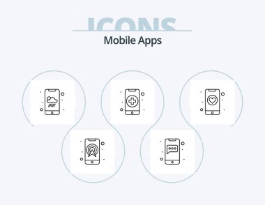 Mobile Apps Line Icon Pack 5 Icon Design. full. app. navigation. map. location