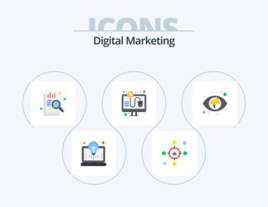 Digital Marketing Flat Icon Pack 5 Icon Design. . marketing. chart. eye. per
