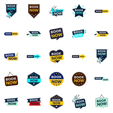 Get Your Customers Excited to Book with Our Pack of 25 Book Now Banners