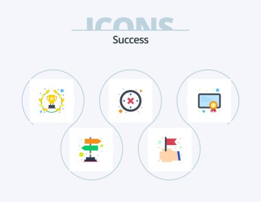 Sucess Flat Icon Pack 5 Icon Design. license. certificate. awards. award. failure