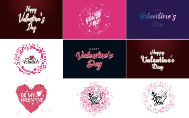 Be My Valentine lettering with a heart design. suitable for use in Valentine's Day cards and invitations