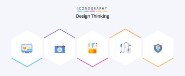 Design Thinking 25 Flat icon pack including tool. hardware. thinking. computer. idea