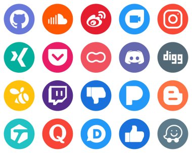 20 Innovative White Icons discord. mothers. google duo. peanut and xing Flat Circle Backgrounds