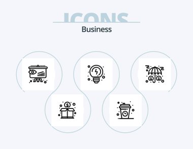 Business Line Icon Pack 5 Icon Design. analytics. person. income. modern. business