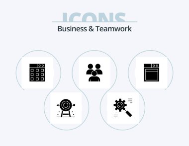 Business And Teamwork Glyph Icon Pack 5 Icon Design. group. conference. effective. business. technology