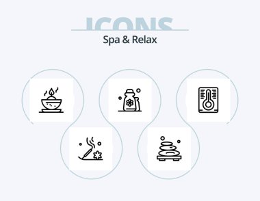 Spa And Relax Line Icon Pack 5 Icon Design. yoga. oil. bath. massage. spa