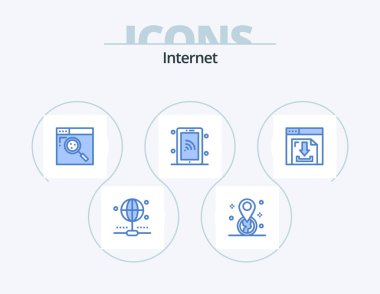 Internet Blue Icon Pack 5 Icon Design. internet. arrows. internet. wifi. smartphone