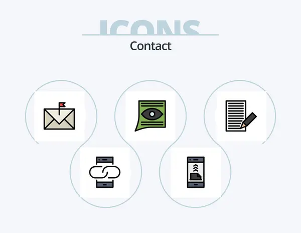 Contact Line Filled Icon Pack Icon Design Unlock Email Phone — Stockový vektor